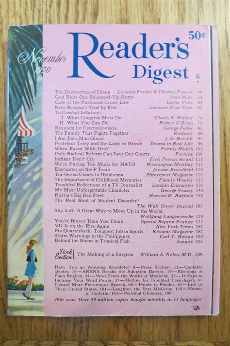 Readers Digest Magazine November 1970 1900 Magazine Periodical