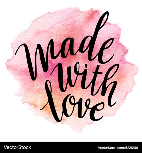 Made With Love Watercolor Lettering Royalty Free Vector