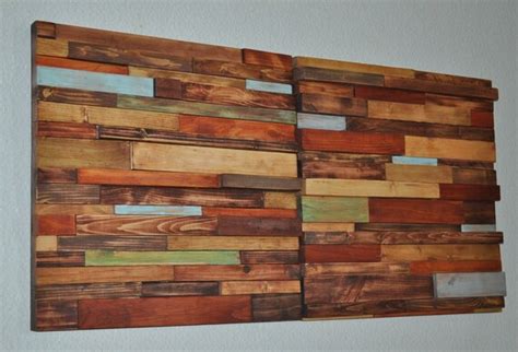 Modern Rustic Wood Art 15x15 2 Pc Modern Wall Hanging Made