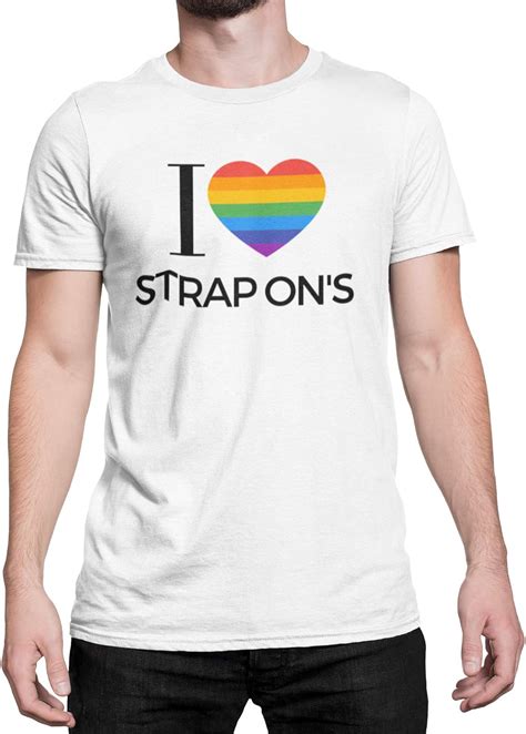 novelty lesbian lgbt i love t shirt i love strap on s uk clothing