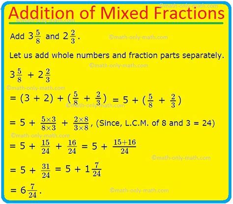 Addition of Mixed Fractions in 2021 | Mixed fractions, Learning