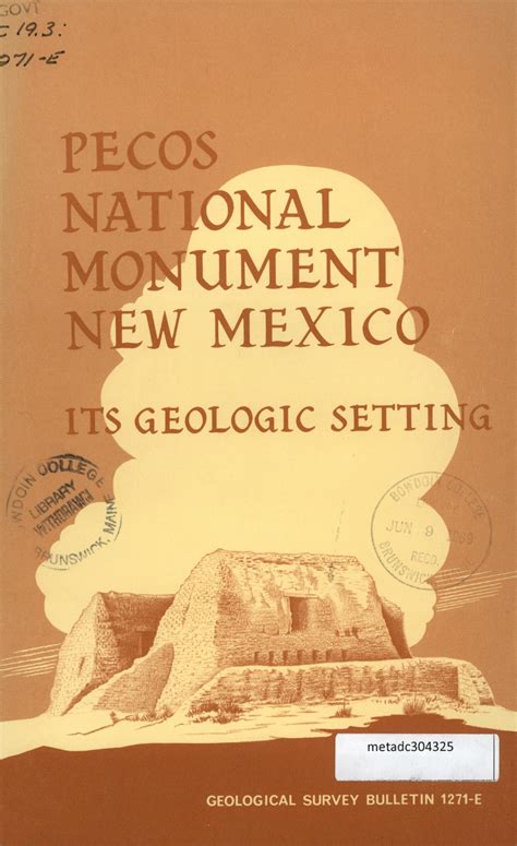 Pecos National Monument New Mexico Its Geologic Setting Unt Digital