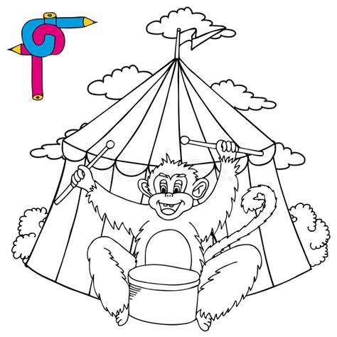 Circus Monkey Pages Coloring Pages