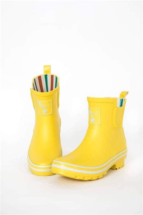 Yellow Evercreatures Wellington Boots In A Short Ankle Length Ideal