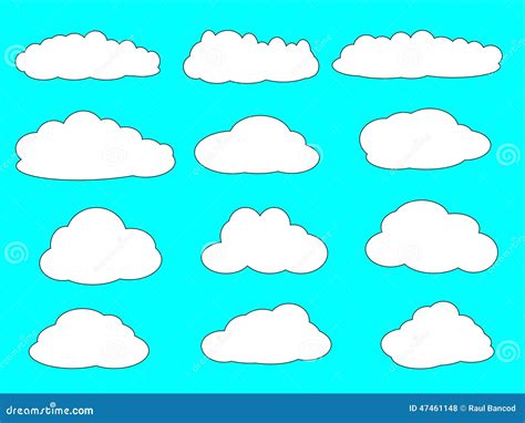 Un Sistema De Nubes Con Diversas Formas Ilustración Del Vector