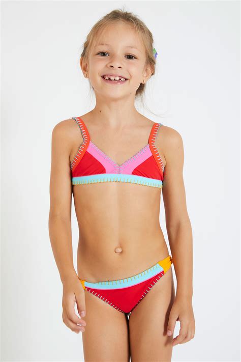 Girls Red Two Piece Swimsuit Mariachi Teknicolor Banana Moon®