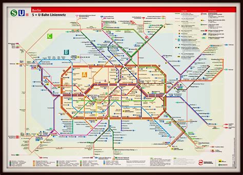 Berlin Germany Transit Subway Map Subway Map Underground Map Metro Map