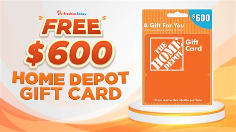 Free 600 Home Depot Gift Card GetFreebiesToday Com By Get Freebies