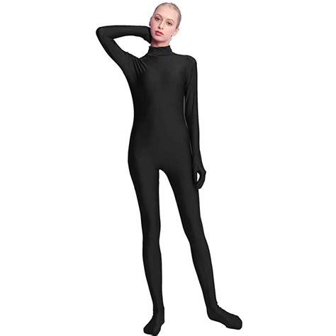 Speerise Adult Full Body Unisex Zentai Black Lycra Spandex Skinny Tight Jumpsuits Suit Women