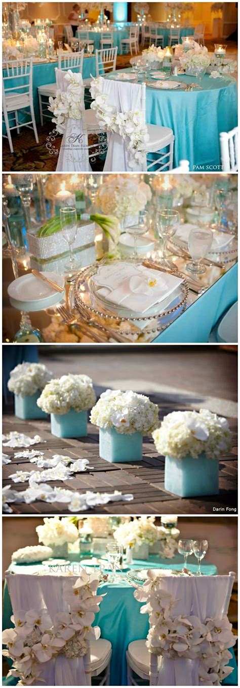 Tablescape And Reception Décor Turquoise And White For Teal