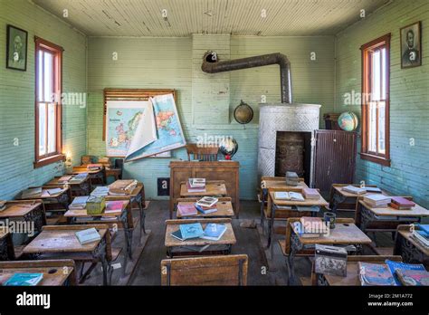 Interior Of The One Room Schoolhouse At The 1880 Town In Midland South