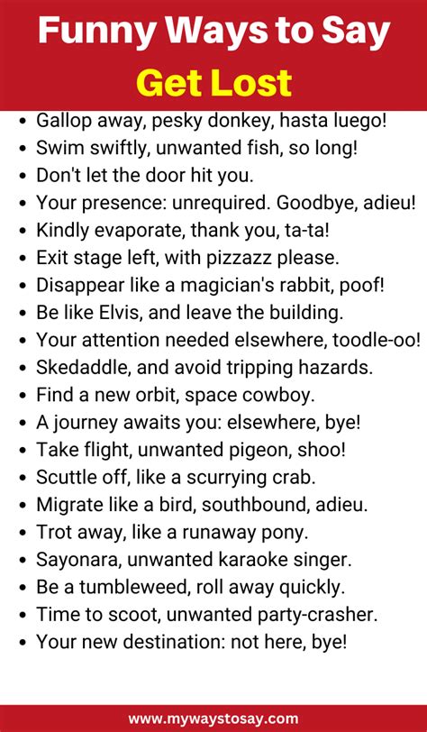 100 Creative And Funny Ways To Say Get Lost 2024