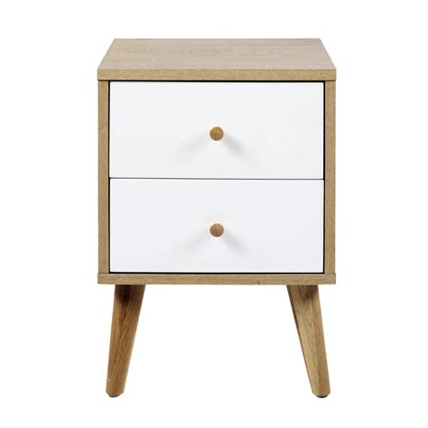 Oslo Bedside Table White And Oak Iddesign