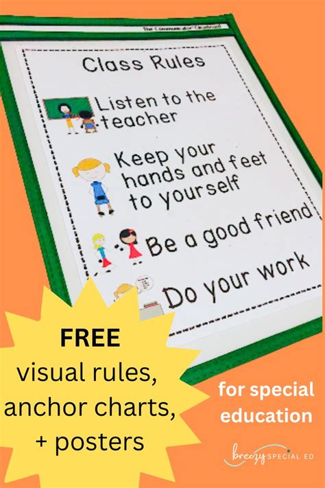 A Poster With The Words Free Visual Rules Anchor Chart And Posters
