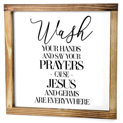 Buy Wash Your Hands And Say Your Prayers Sign 12x12 Inch Wall Bathroom