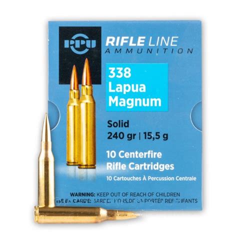 338 Lapua Magnum 240 Grain Solid Copper Prvi Partizan 10 Rounds Ammo