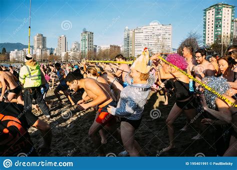 The Annual Polar Bear Swim In Vancouver Editorial Photo Image Of