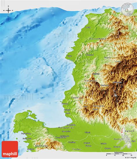 Physical Panoramic Map Of Region 1