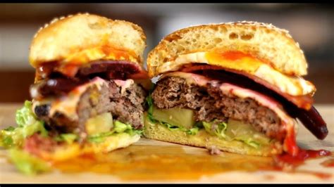 Aussie Burger With The Lot Recipe International Cuisines Youtube