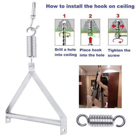 1x Stainless Steel Triangle Frame And Spring Set For 360 Spinning Sex Swing Rope Is Not Included