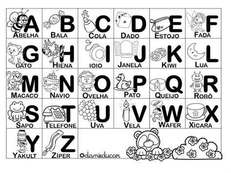 Tabela Com Alfabeto Ilustrado Imprimir Dani Educar