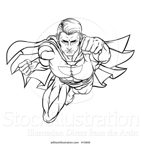 Vector Illustration Of A Black And White Lineart Pop Art Comic Male