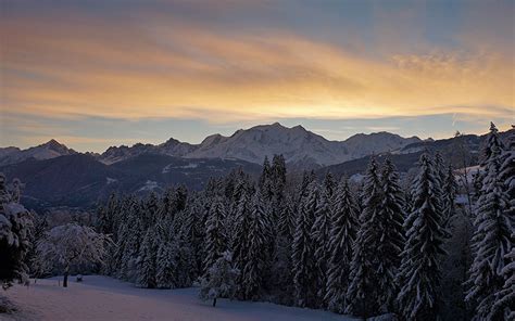 Zdjęcia Mont Blanc Zima Góra Przyroda Las Śnieg