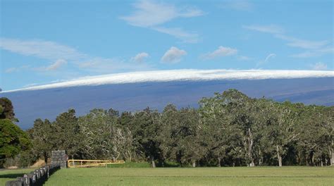 Hawaiian Snow Snow Atop Mauna Loa On The Big Island Of