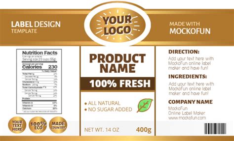 Product Label Template Ph