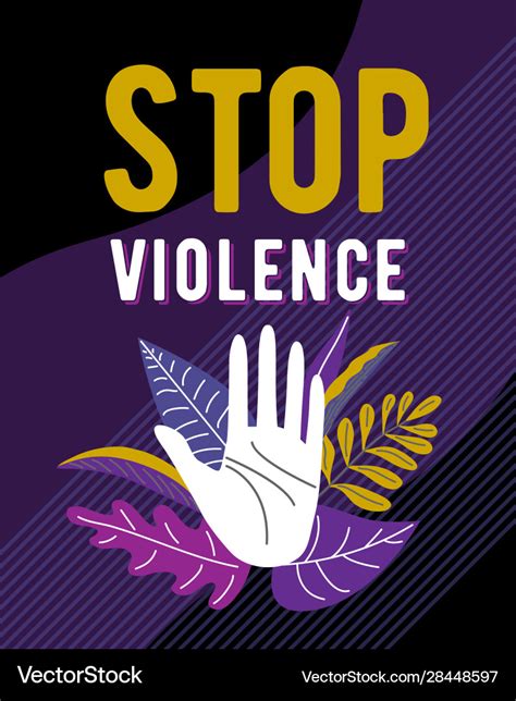 Stop Violence Against Women Poster Design Female Vector Image