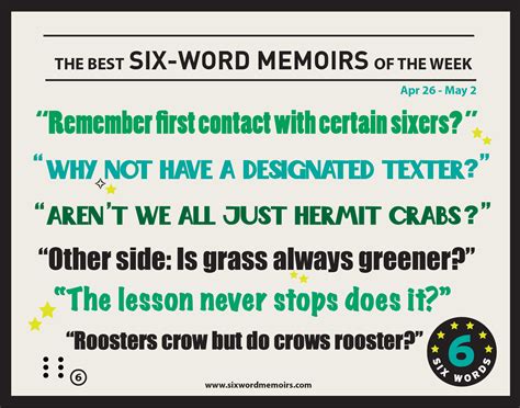 Arent We All Just Hermit Crabs Best Six Word Memoirs Of The Week