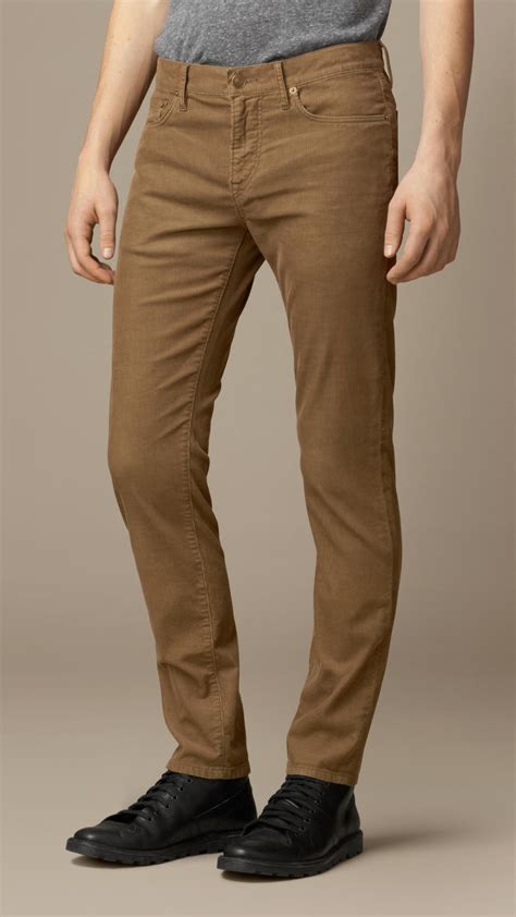 Burberry Slim Fit Corduroy Trousers In Sand Brown Brown For Men Lyst