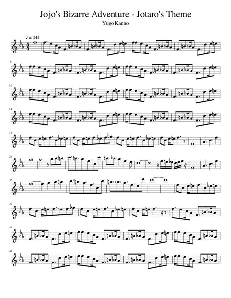 Jojos Bizarre Adventure Jotaros Theme Sheet Music For Flute Solo