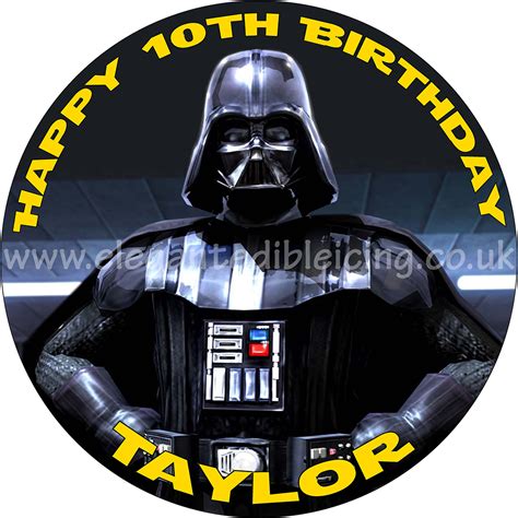 Star Wars Darth Vader Edible Round Birthday Cake Topper