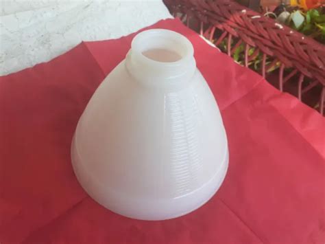 Vintage Corning White Milk Glass Torchiere Lamp Shade Diffuser Waffle
