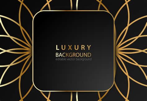 Premium Vector Black Luxury Background With Golden Line Elements