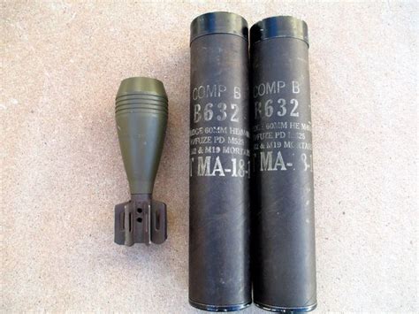 Fs Nam Era 60mm Mortar Round And Shipping Tubes G503 Military Vehicle