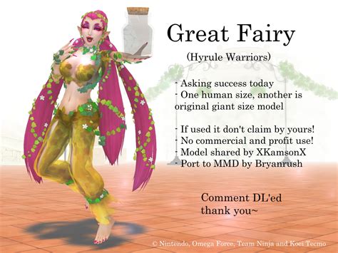 MMD Great Fairy Hyrule Warriors DL By Jakkaeront On DeviantArt