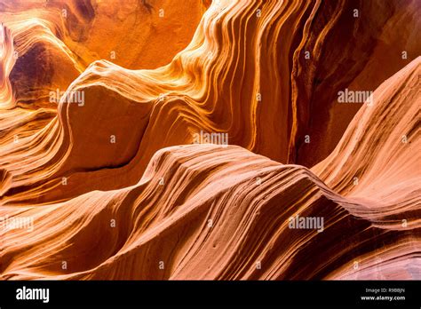Textured Rock And Detailed Natural Lines Of Lower Antelope Canyon