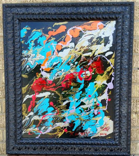 Framed Abstract Painting 26x22 By Keith Mccabe