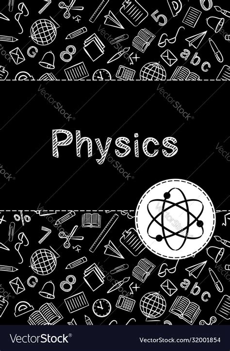 Cover For A School Notebook Or Textbook On Physics