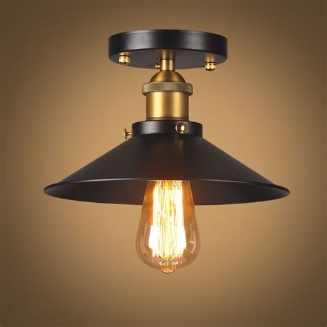 However, most of these lights can also work on a sloped ceiling as long as you have the correct adapter. Vintage Ceiling Light Black Ceiling Lamp Industrial Flush ...