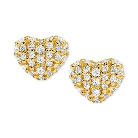 Michael Kors Women S Kors Love Pav Heart Sterling Silver Stud Earrings