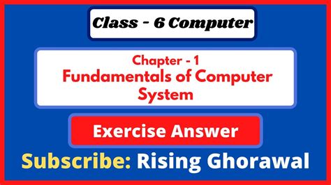 Computer Class 6 Chapter 1 Question Answer Class 6 Computer Chapter 1