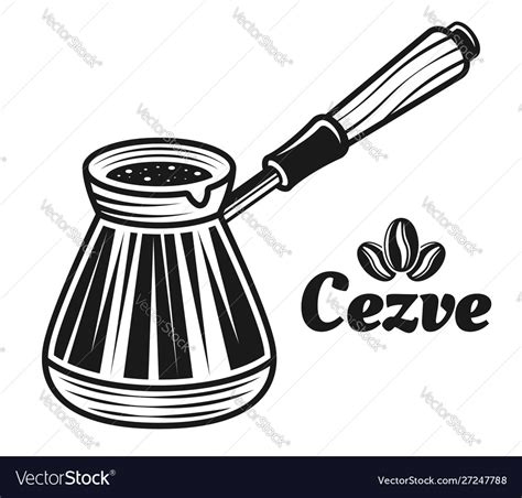 Cezve Traditional Turkish Coffee Pot Royalty Free Vector