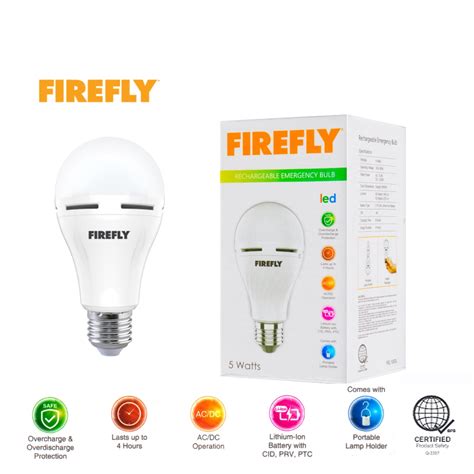Firefly Rechargeable Emergency Light Emitting Diode Led Light Bulb Ac