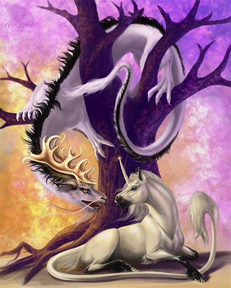 Mystical Friends Unicorn Fantasy Dragon Pictures Unicorn Art