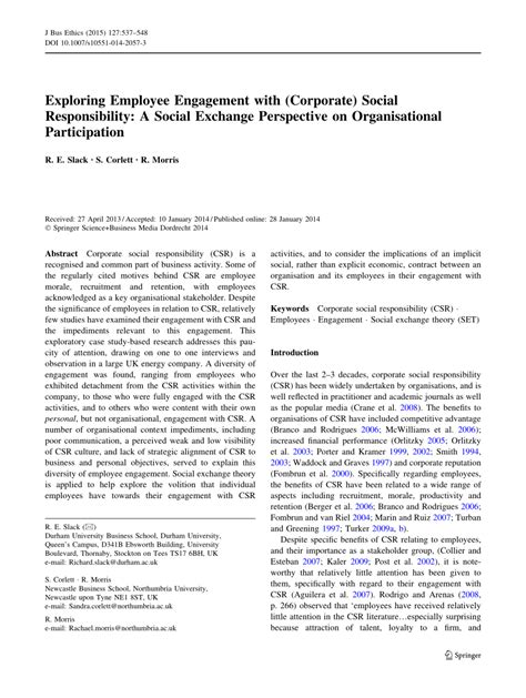 •disengagement theory •gerotranscendence theory •continuity theory. (PDF) Exploring Employee Engagement with (Corporate ...