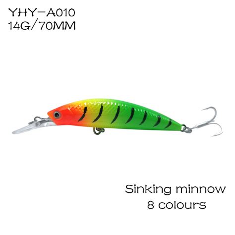 70mm 14g Long Tongue Fishing Lures Sinking Minnow Hard Swimbait