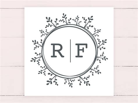 Rustic Wedding Logo Design Monogram Crest Wreath Wedding Etsy Canada